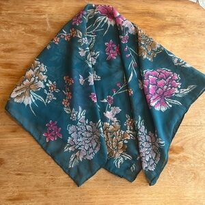 Green floral handkerchief